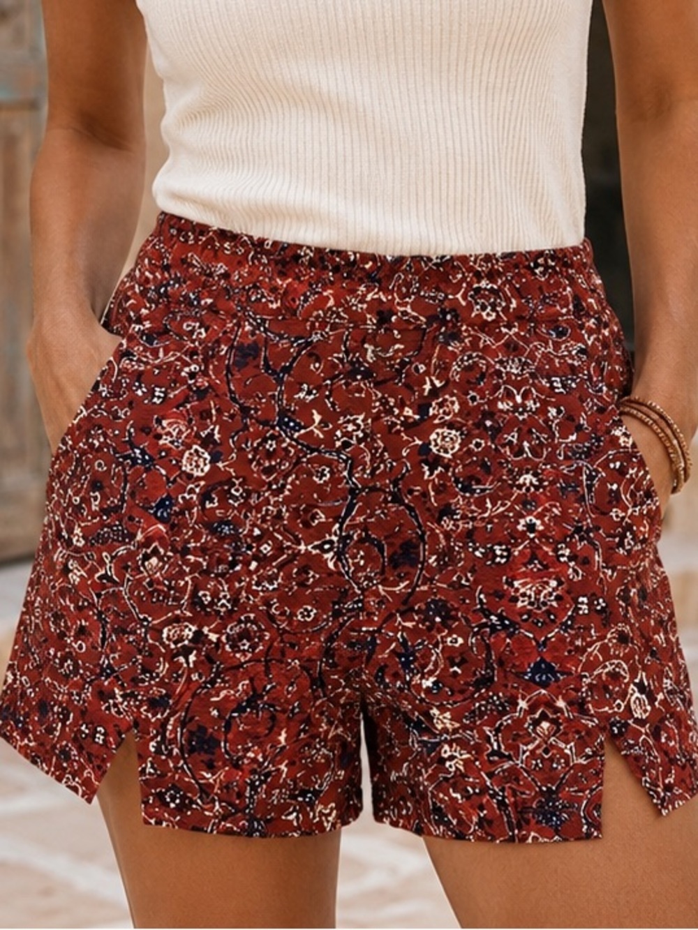 TAVIK Common Thread Printed Lined Rayon Shorts